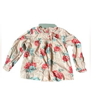 Janie and Jack Pink Floral Long Sleeve Shirt 4T